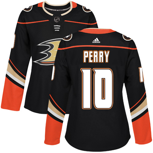 Adidas Anaheim Ducks #10 Corey Perry Black Home Authentic Womens Stitched NHL Jersey